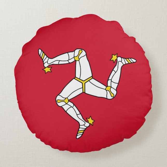 Isle of Man flagga Rund Kudde (Baksidan)