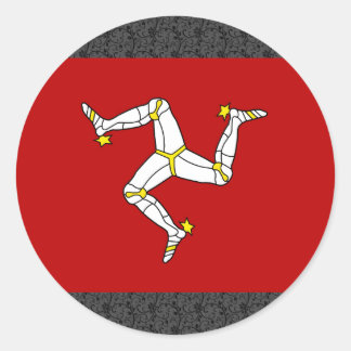 Isle of Man Flagga Runt Klistermärke