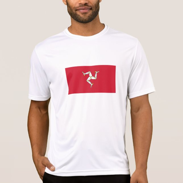 Isle of Man Flagga T Shirt (Framsida)