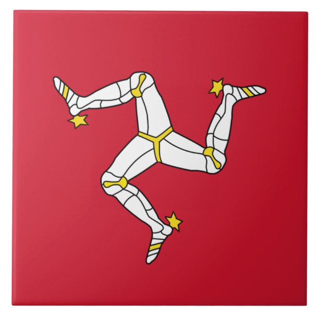 Isle of Man Flagga Tile Kakelplatta (Framsidan)