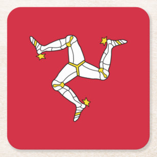 Isle of Man-flagga Underlägg Papper Kvadrat