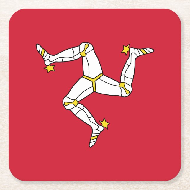 Isle of Man Flagga Underlägg Papper Kvadrat (Framsidan)