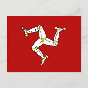 Isle of Man Flagga Vykort