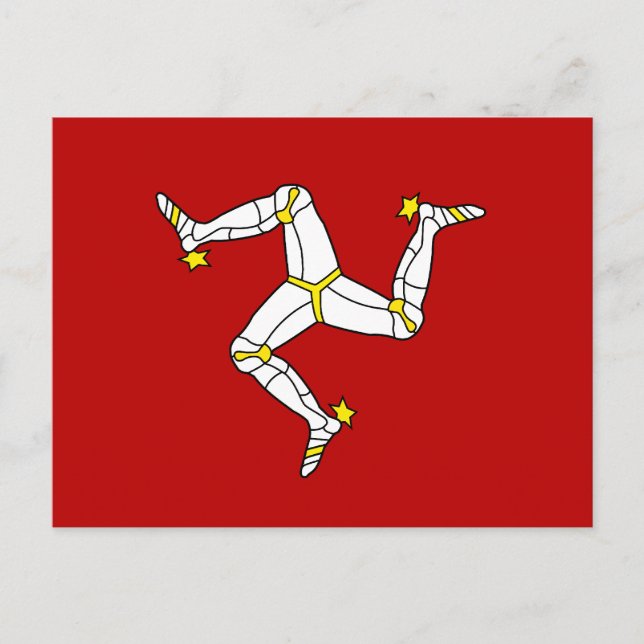 Isle of Man Flagga Vykort (Framsida)