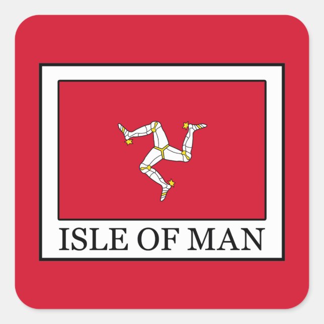 Isle of Man Fyrkantigt Klistermärke (Framsida)