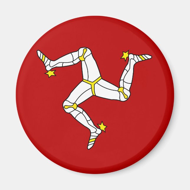 Isle of Man High Quality Flagga Magnet (Framsidan)
