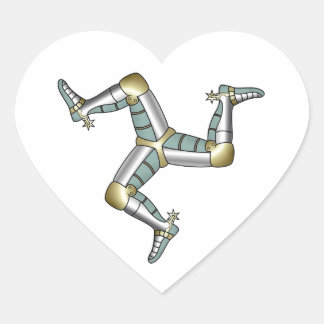 Isle of Man Hjärtformat Klistermärke