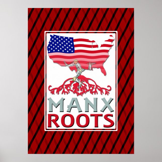 Isle of Man Manx American Artwork Poster (Framsidan)
