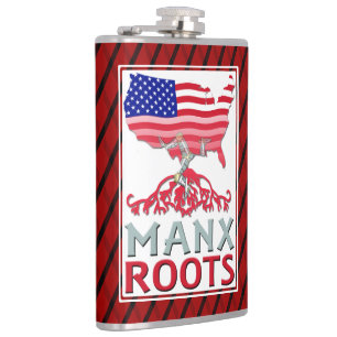 Isle of Man Manx American Hip Flask Fickplunta