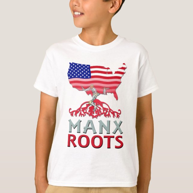 Isle of Man Manx American Kids Tee (Framsida)