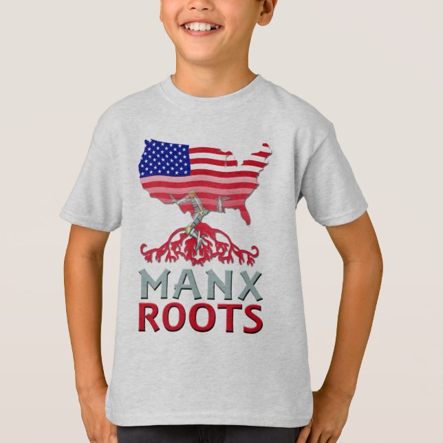 Isle of Man Manx American Tee Shirt (Framsida)