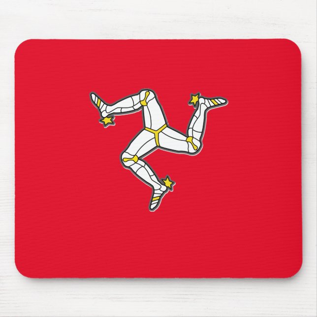Isle of Man Manx Flagga 3 Ben of Man Triskelion Musmatta (Framsidan)