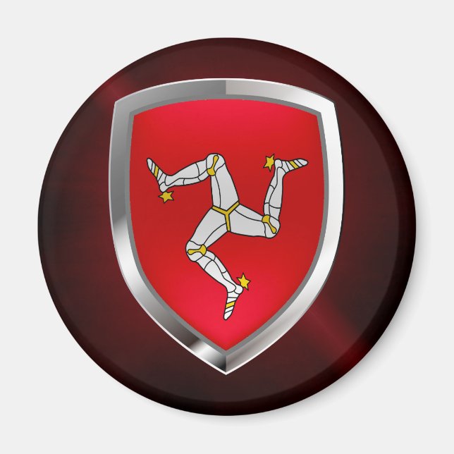 Isle of Man Metallic Emblem Magnet (Framsidan)