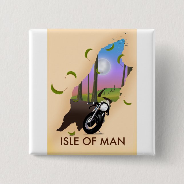 Isle of man motorcykel karta reseaffisch knapp (Framsida)