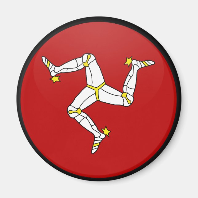 Isle of Man Quality Flagga Circle Magnet (Framsidan)