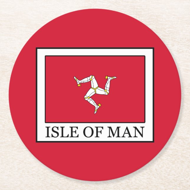 Isle of Man Underlägg Papper Rund (Framsidan)
