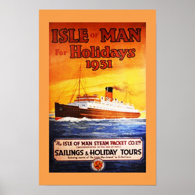 Isle of Man vintage affisch (Framsidan)