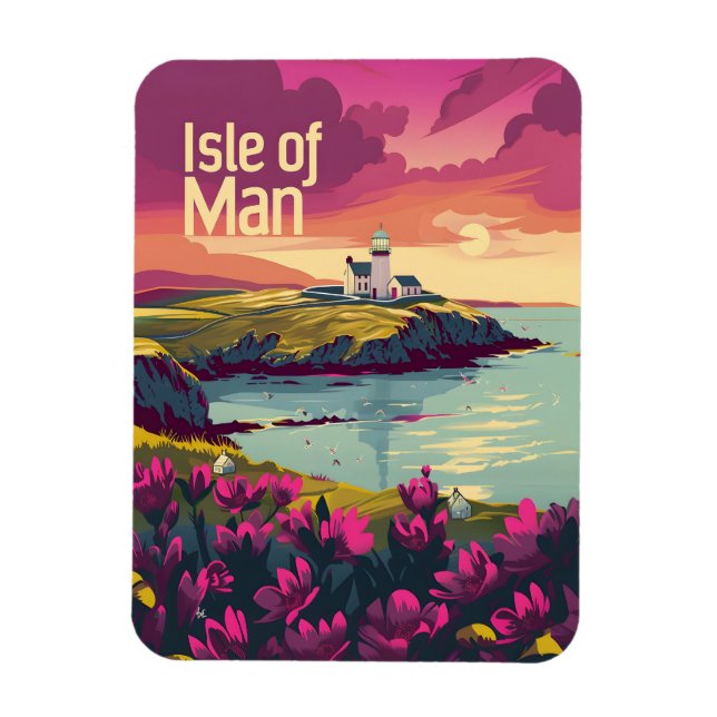 Isle of Man vintage art Magnet (Vertikal)