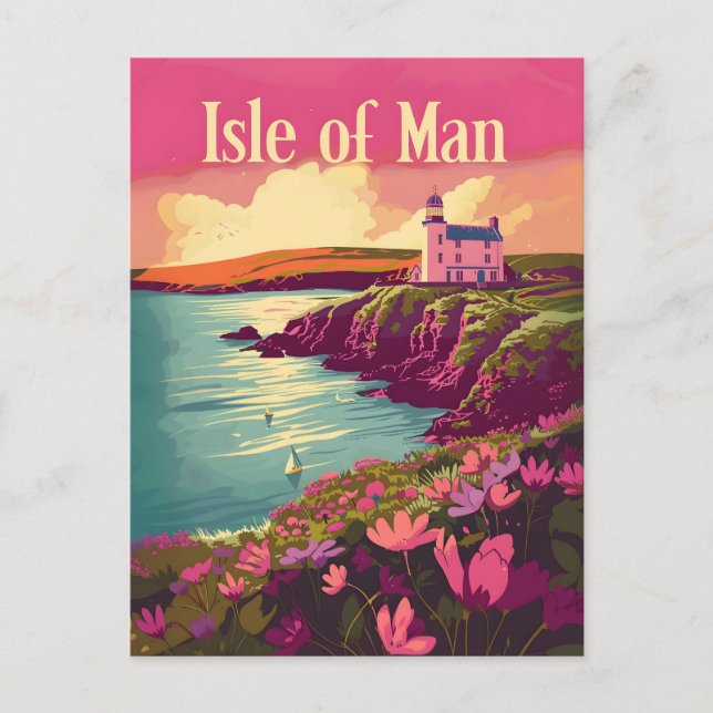 Isle of Man vintage art Vykort (Framsida)