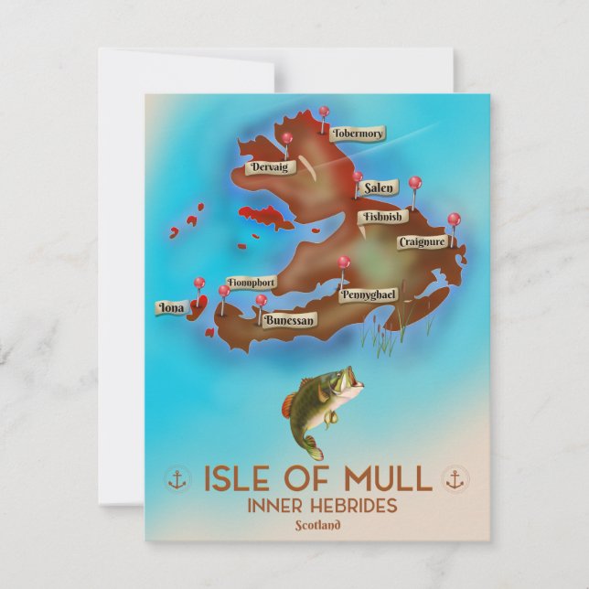 Isle of Mull Inre Hebriderna Skottland Vintagekart (Framsida)