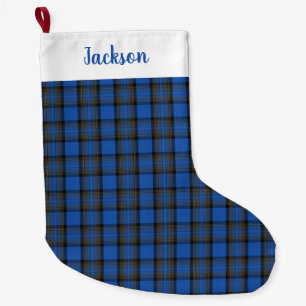 Isle of Skye Blue Tartan Play Mönster Stor Julstrumpa