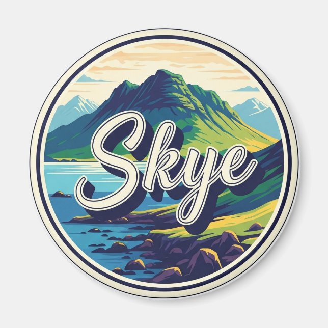 Isle of Skye Herbrides Scotland Travel Magnet (Framsidan)