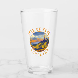 Isle of Skye Scotland Retro Distress Circle Glaskopp