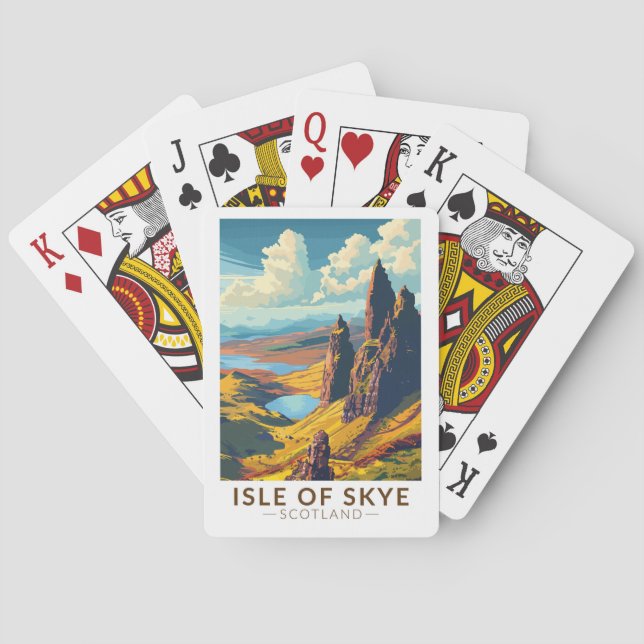 Isle of Skye Scotland Travel Art Vintage Casinokort (Baksidan)