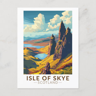 Isle of Skye Scotland Travel Art Vintage Vykort
