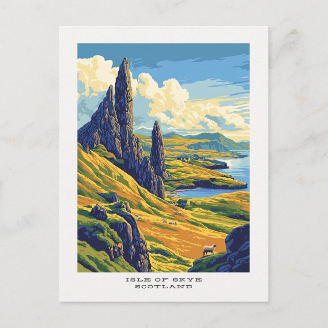 Isle of Skye Scotland Travel Postcard Vykort (Framsida)