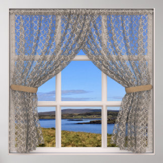 Isle of Skye (Skottland) Fönsterview med spets Poster