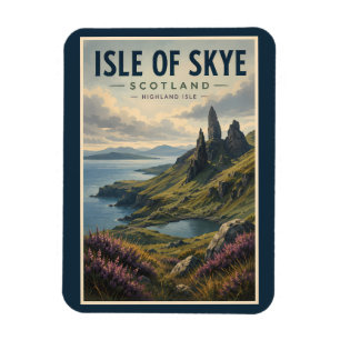 Isle of Skye Skottland Landskap Resa Konst Retro Magnet