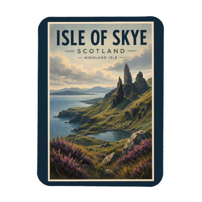 Isle of Skye Skottland Landskap Resa Konst Retro Magnet (Vertikal)