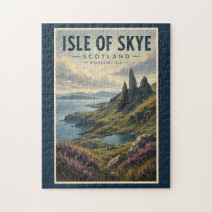 Isle of Skye Skottland Landskap Resa Konst Retro Pussel