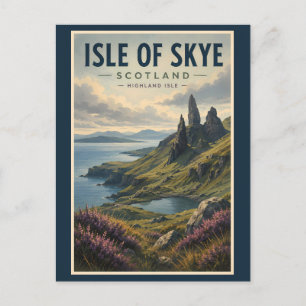 Isle of Skye Skottland Landskap Resa Konst Retro Vykort
