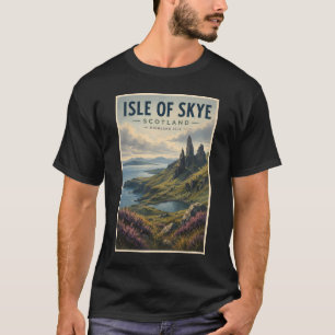 Isle of Skye Skottland Landskaps Resa Konst Retro T Shirt