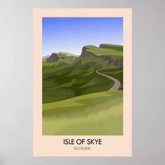 Isle of Skye Skottland Reseskylt Poster (Framsidan)