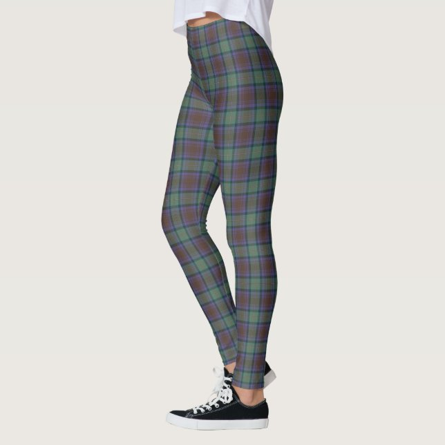Isle of Skye Tartan Play Grönt Black Mönster Leggings (Vänster)