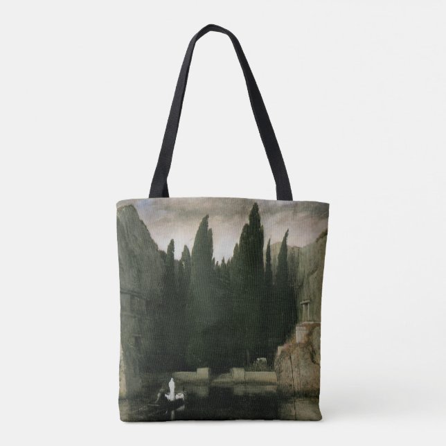 Isle of the Dead by Arnold Bocklin, Symbolism Art Tygkasse (Baksida)