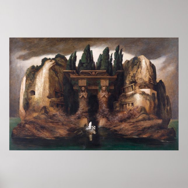 Isle of the Dead by Karl Wilhelm Toteninsel Poster (Framsidan)