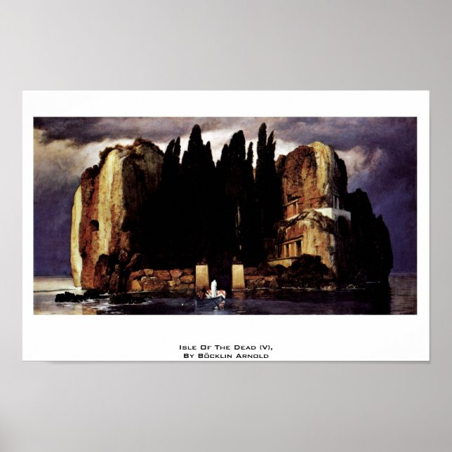 Isle of the Dead (V), av Böcklin Arnold Poster (Framsidan)