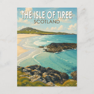 Isle of Tiree Skottland Illustration Resa Konst Vykort