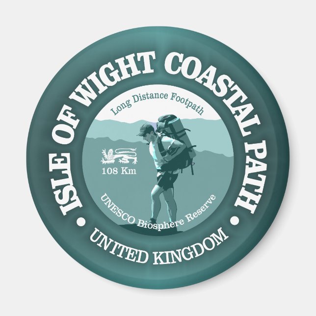 Isle of Wight Coastal Väg (T) Magnet (Framsidan)