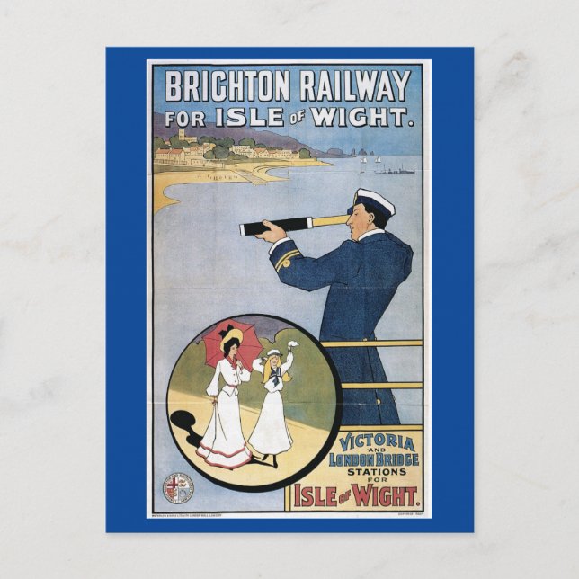 Isle of Wight, England, Railway Excursion Vykort (Framsida)