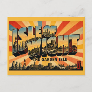 Isle of Wight England Trädgårdsö Vintagekonst Vykort