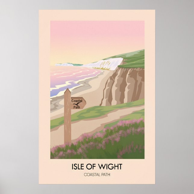 Isle of Wight Kustleden Reseskylt Poster (Framsidan)