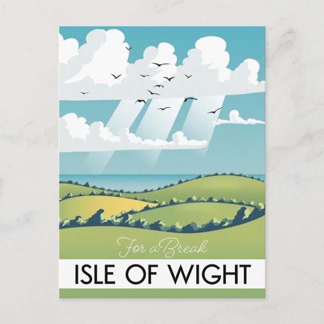 Isle of Wight-resemålning. Vykort (Framsida)