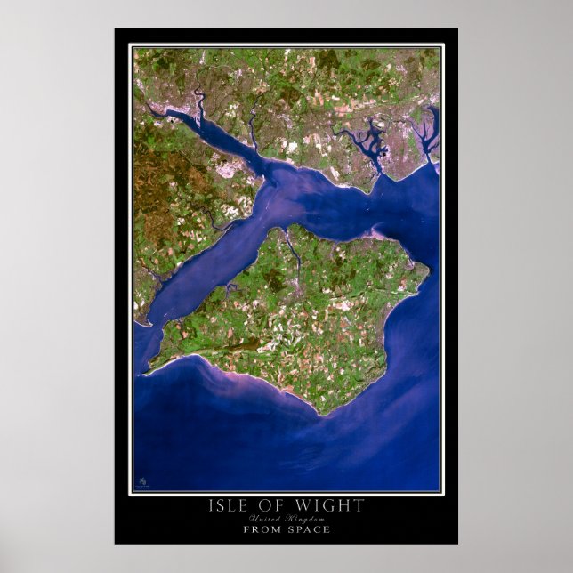 Isle of Wight Satellite Poster Karta (Framsidan)