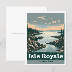 Isle Royal nationalpark Michigan USA Travel Vykort