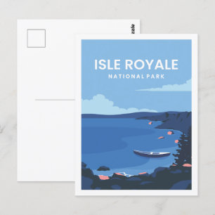 Isle Royale Berömd Travel Ställe Illustration Vykort